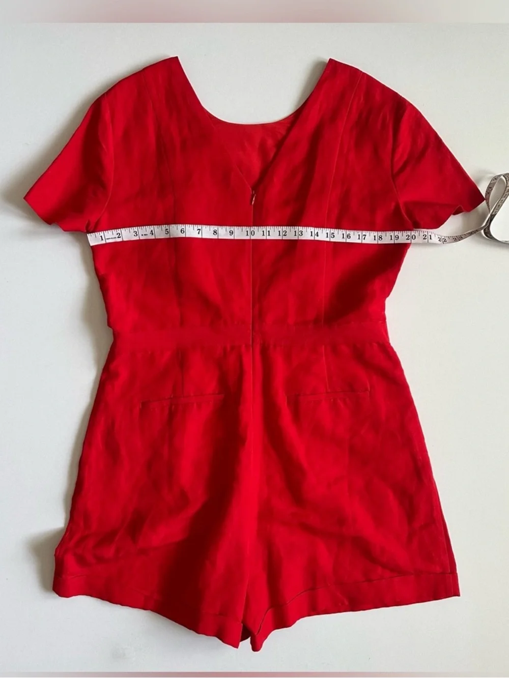 Banana Republic Linen Red Romper Size 12